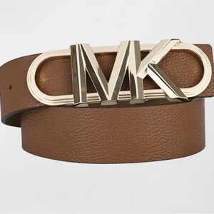 Michael Kors Goatskin Leather Belt with Signature Buckle